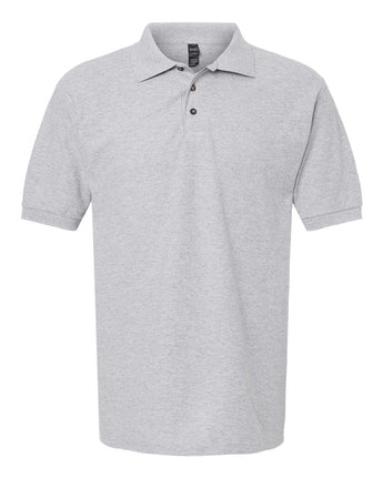 Front View of Athletic Grey Ring-Spun Piqué Polo - 7002