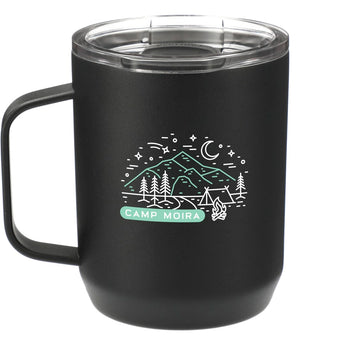 Front View of Black CamelBak Camp Mug 12oz