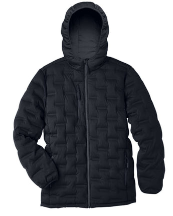 Front View of Black/ Carbon Men's Loft Puffer Jacket - NE708