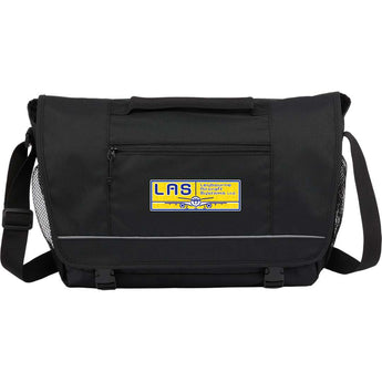 Front View of Black Classic Recycled Messenger Bag