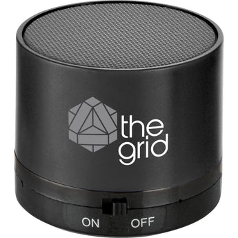 Front View of Black Cylinder Bluetooth Speaker