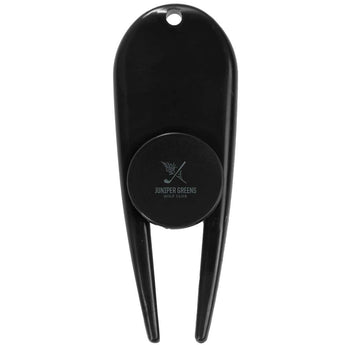 Front View of Black Divot Tool with Ball Marker