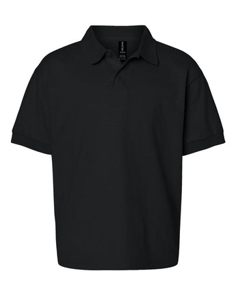 Front View of Black DryBlend® Youth Jersey Polo - 8800B