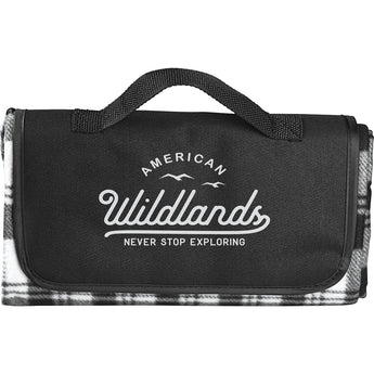 Front View of Black Fold up Picnic Blanket