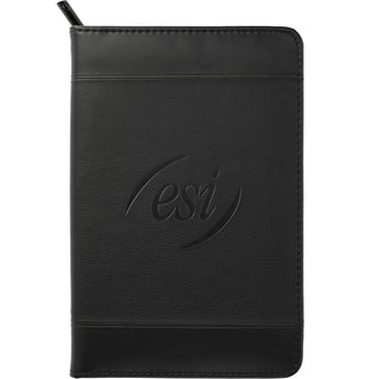 Front View of Black FSC® Mix Windsor Impressions Jr. Zip Padfolio