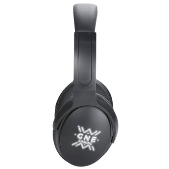 Front View of Black Light Up Logo Bluetooth Headphones