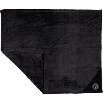 Front View of Black Luxury Comfort Flannel Fleece Blanket