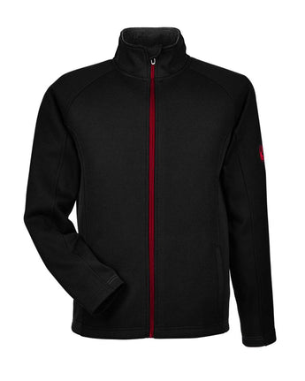 Front View of Black/ Red Constant Full-Zip Sweater Fleece Jacket - 187330