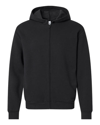 Front View of Black ReFlex Fleece Full-Zip Hoodie - RF497