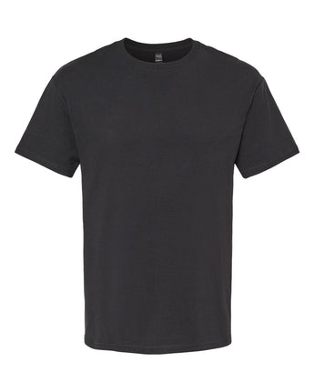 Front View of Black Ring-Spun T-Shirt - 5500
