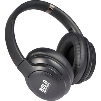 Front View of Black SoulMic Bluetooth Headphones