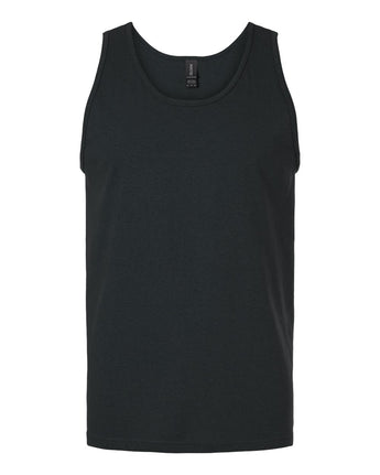 Front View of Black Ultra Cotton® Tank Top - 2200
