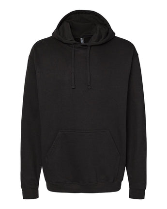 Front View of Black Unisex Pullover Hoodie - 3320