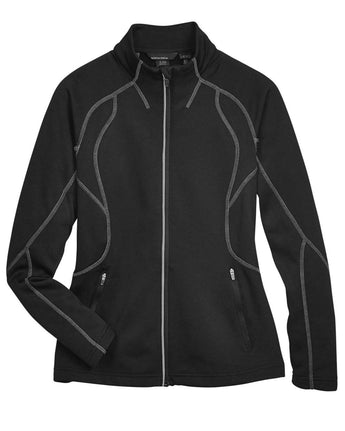 Front View of Black Women's Gravity Performance Fleece Jacket - 78174