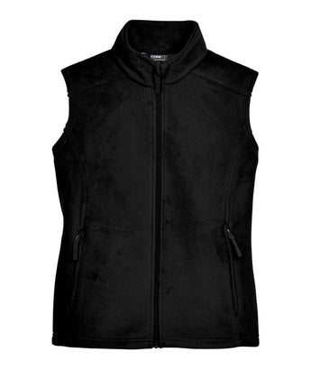 Front View of Black Women's Journey Fleece Vest - 78191