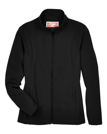 Front View of Black Women's Leader Soft Shell Jacket - TT80W