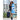 Front View of Blue Good Vibes Cabana Stripe Beach Towel plain