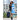 Front View of Blue Good Vibes Cabana Stripe Beach Towel plain