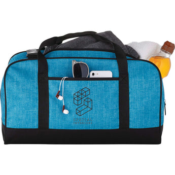 Front View of Blue Heather 18" Duffel Bag