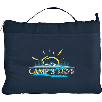 Front View of Blue Roam Fleece Blanket