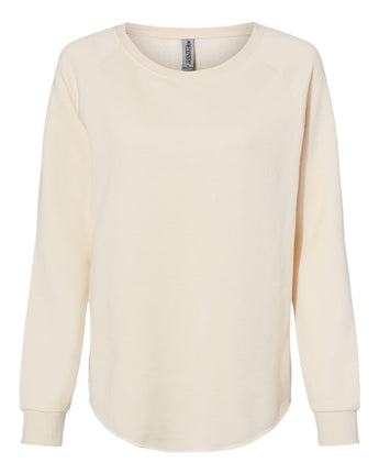 Front View of Bone Women's California Wave Wash Crewneck Sweatshirt - PRM2000