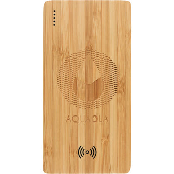 Front View of Brown FSC® 100% Bamboo 5000 mAh Wireless Power Bank