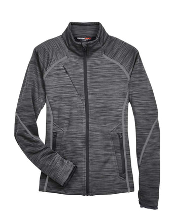 Front View of Carbon/ Black Women's Flux Mélange Bonded Fleece Jacket - 78697