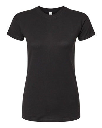 Front View of Fine Black Women's Fine Jersey T-Shirt - 4513
