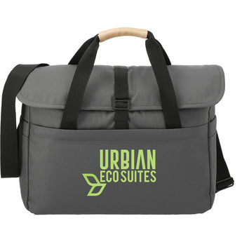 Front View of Gray Aft Recycled 15" Computer Messenger Bag