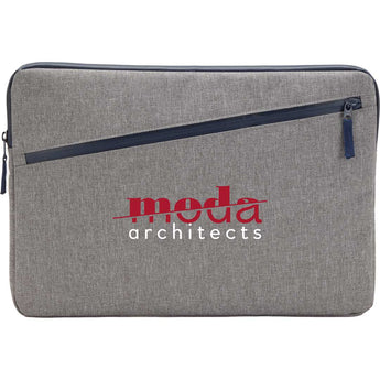 Front View of Gray Angle Recycled 15" Laptop Sleeve