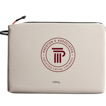 Front View of Gray Bellroy Lite Recycled 16" Laptop Sleeve