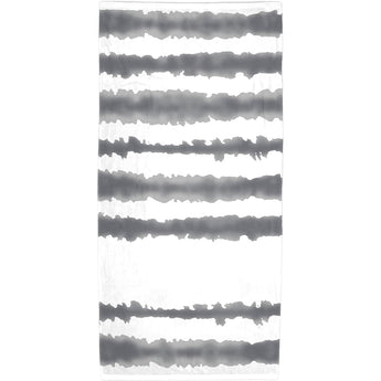 Front View of Gray Good Vibes Cabana Stripe Beach Towel plain