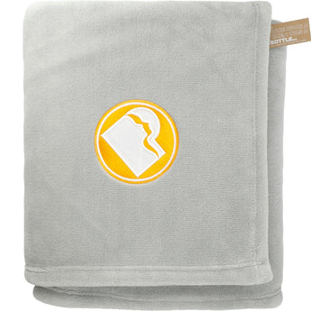 Front View of Gray Recycled PET Oversized Coral Fleece Blanket