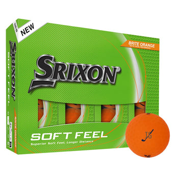 Front View of Orange Srixon Soft Feel BRITE Golf Balls - 12 Pack