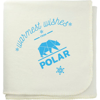 Front View of Tan 100% Recycled PET Fleece Blanket