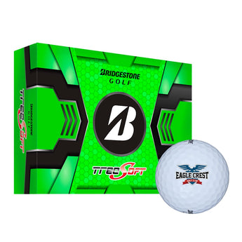 Front View of White Bridgestone TreoSoft Golf Balls - 12 Pack