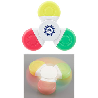 Front View of White Multi-Ink Spinner Highlighter