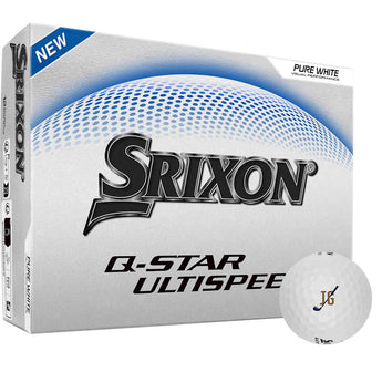 Front View of White Srixon Q-STAR ULTISPEED Golf Balls - 12 Pack