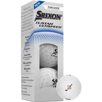Front View of White Srixon Q-STAR ULTISPEED Golf Balls - 3 Pack