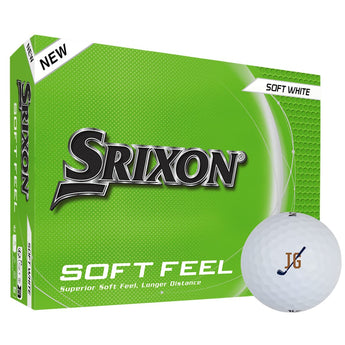 Front View of White Srixon Soft Feel Golf Balls - 12 Pack
