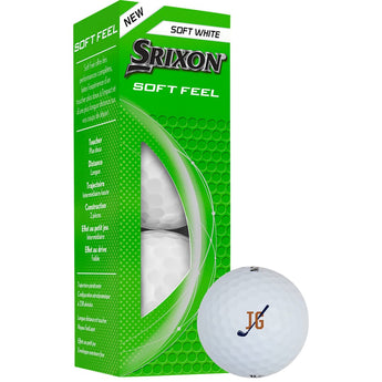 Front View of White Srixon Soft Feel Golf Balls - 3 Pack