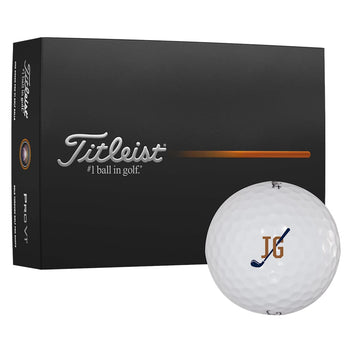 Front View of White Titleist Pro V1® Golf Balls - 12 Pack
