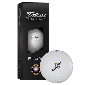 Front View of White Titleist Pro V1® Golf Balls - 3 Pack