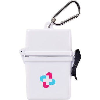 Front View of White Trek 8-Piece Waterproof First Aid Kit
