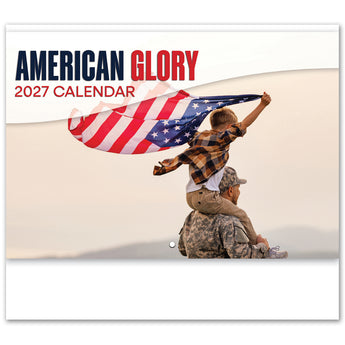 Full Color American Glory Spiral Wall Calendar plain grouped