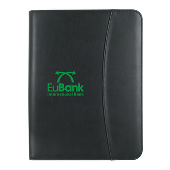 Leather Look 8 ½" x 11" Zippered Portfolio With Calculator grouped