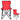 RED rPET Folding Chair With Carrying Bag plain grouped