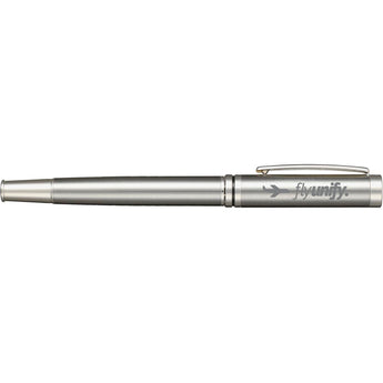 Right View of Silver Recycled Stainless Steel Rollerball Pen