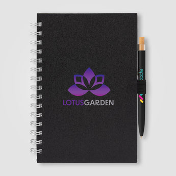 Terra Recycled Milk Carton Hard Cover Spiral A5 Notebook & Reborn Pen Set