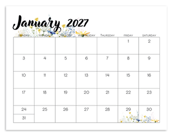 Triumph® Calendars Small Monthly Desk Pad - Floral plain